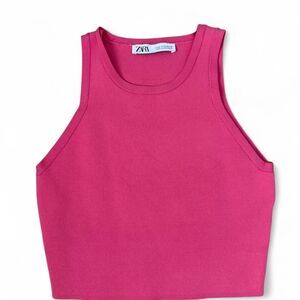 Zara Women's Pink Crop Top Tank Size M